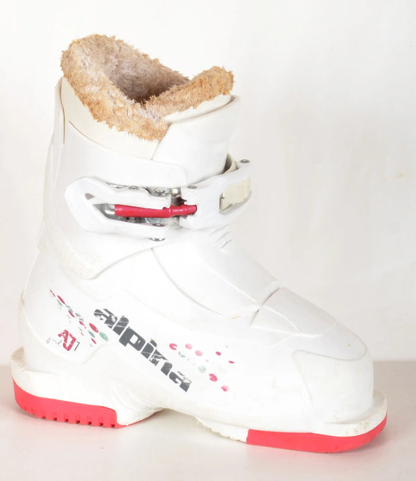 Alpina AJ1 girl white - chaussures de ski d'occasion Junior