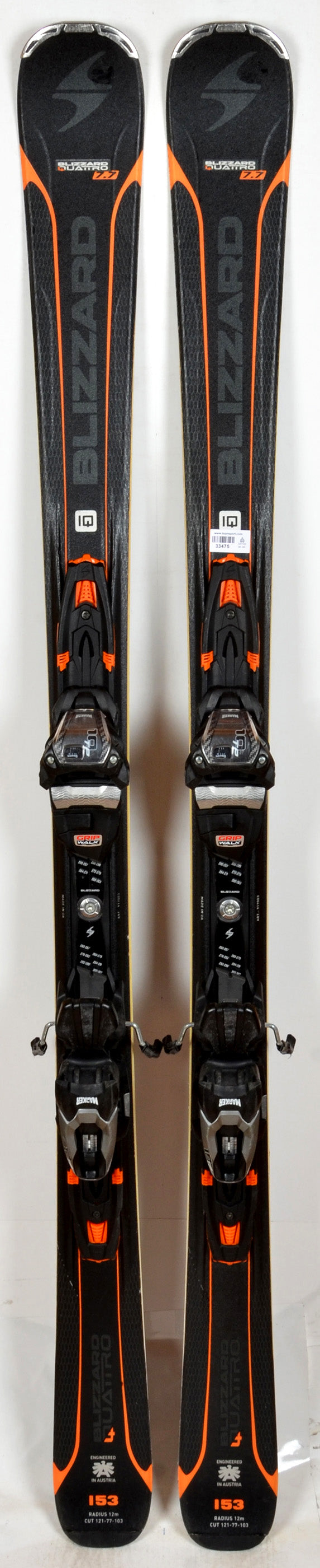 Blizzard QUATTRO 7.7 black / ora - skis d'occasion