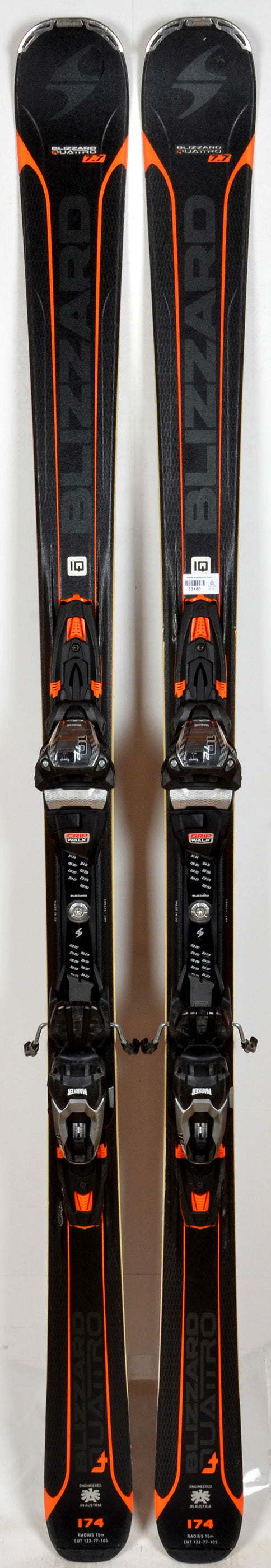 Blizzard QUATTRO 7.7 black / ora - skis d'occasion