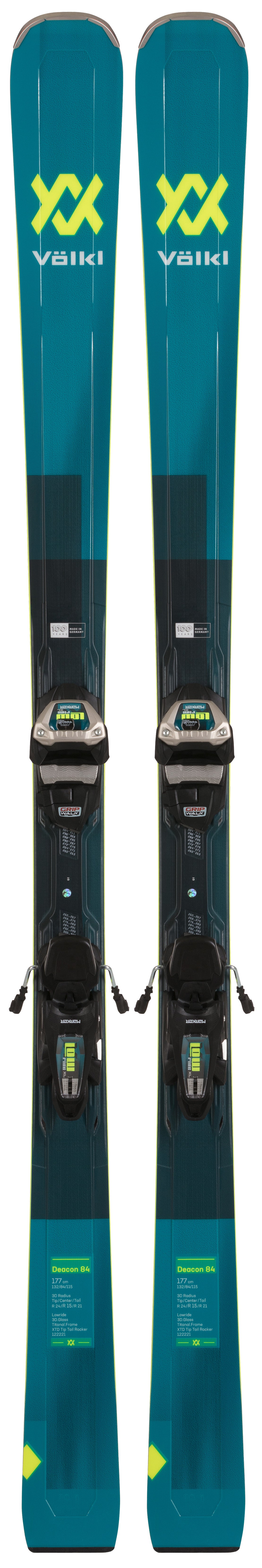 Pack Ski Völkl Deacon 8.0 + Fixations Marker FDT 10 GW - Neuf, Déstockage - Idéal Carves