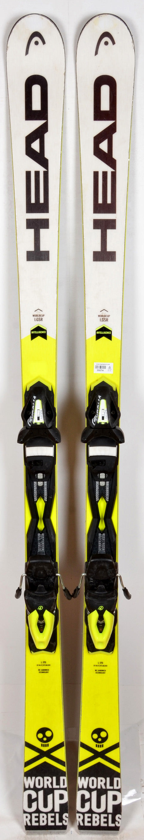 Head WORLDCUP REBELS I.GSR white/yellow - skis d'occasion