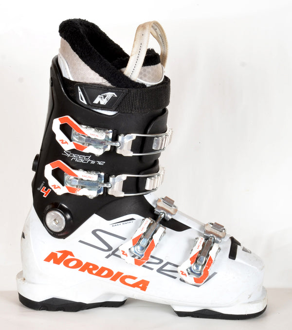 Nordica SPEEDMACHINE J4 white - Chaussures de ski d'occasion Junior