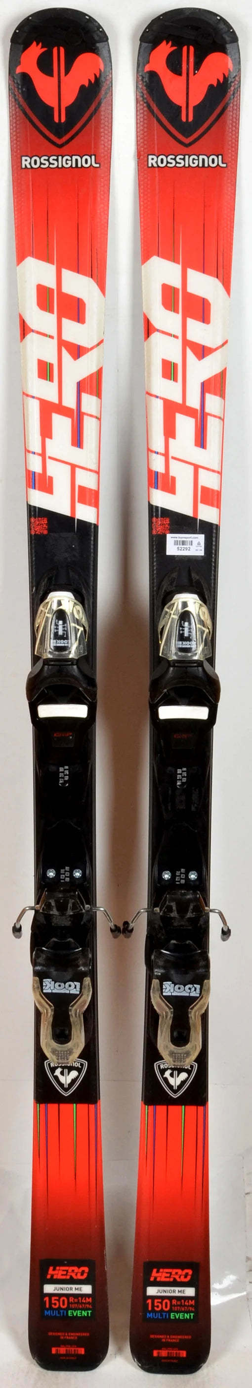 Rossignol HERO Junior red / blk - skis d'occasion Junior