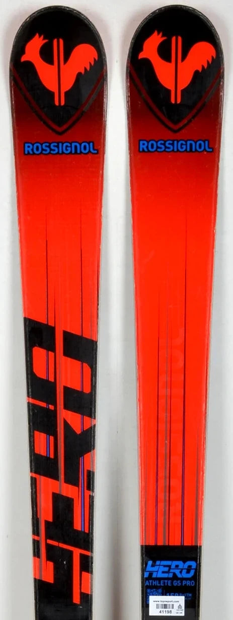 Rossignol HERO ATHLETE GS PRO full red - skis d'occasion Junior