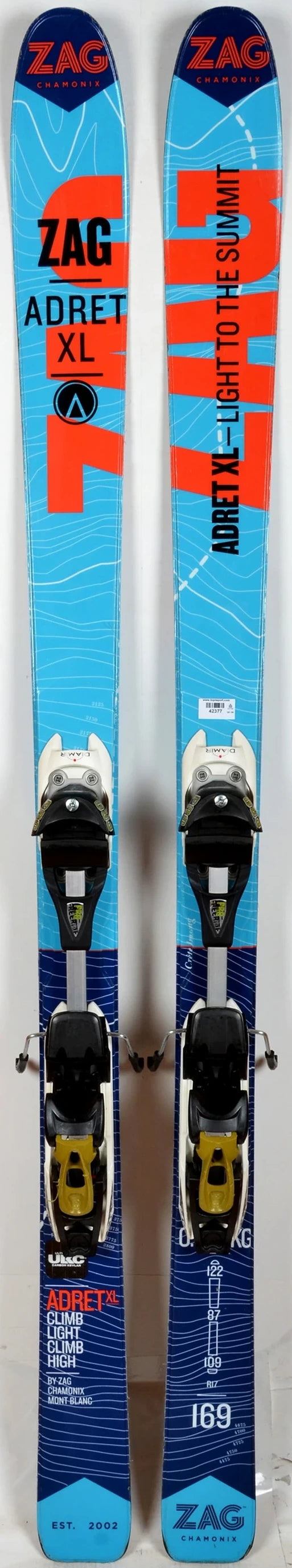 ZAG ADRET XL + Fixations DIAMIR + peaux  - skis d'occasion
