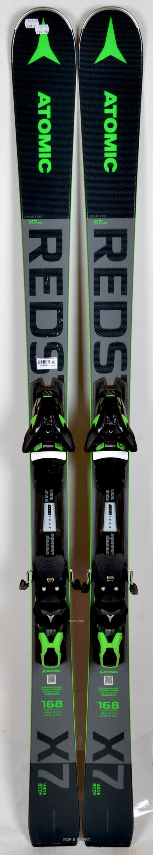 Pack neuf skis Atomic REDSTER X7 WB Green + F12 GW - neuf déstockage