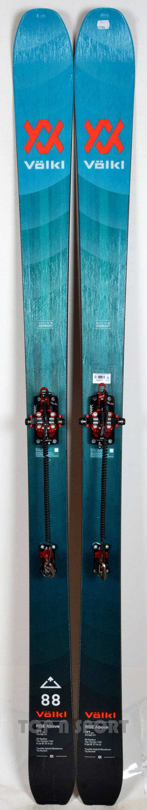 Pack neuf skis Völkl RISE ABOVE 88 + Fixations Plum R170 + peaux - neuf déstockage