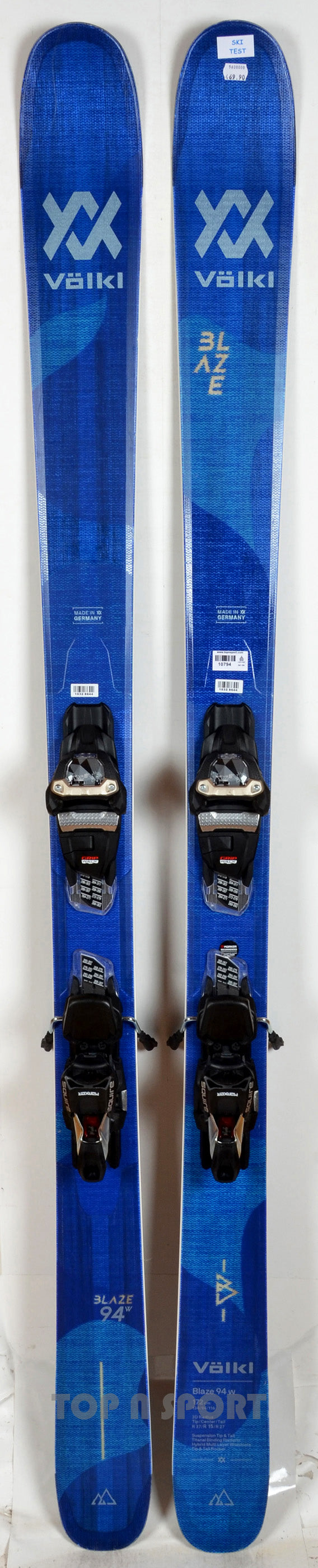 Völkl Blaze 94 W + fixations Marker Squire 11 - TEST 2022 - skis d'occasion Femme