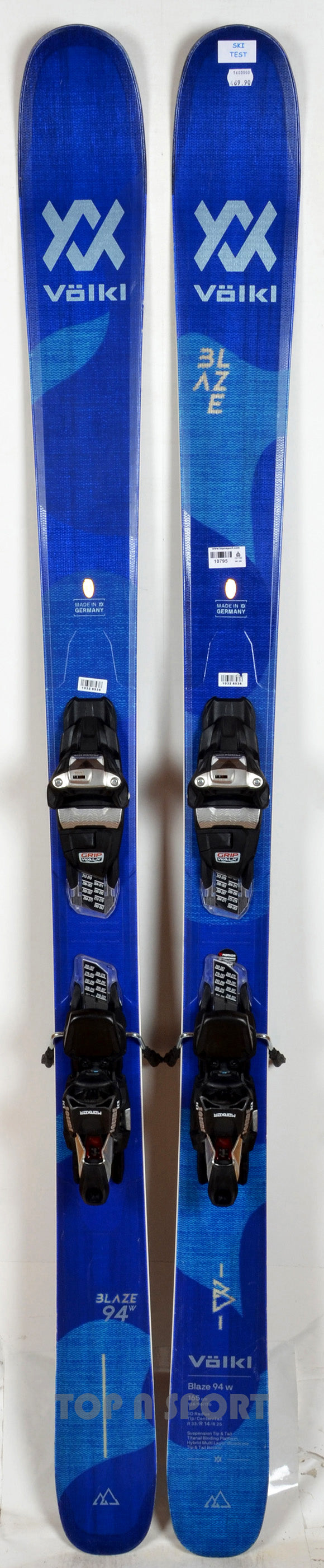 Völkl Blaze 94 W + fixations Marker Squire 11 - TEST 2022 - skis d'occasion Femme