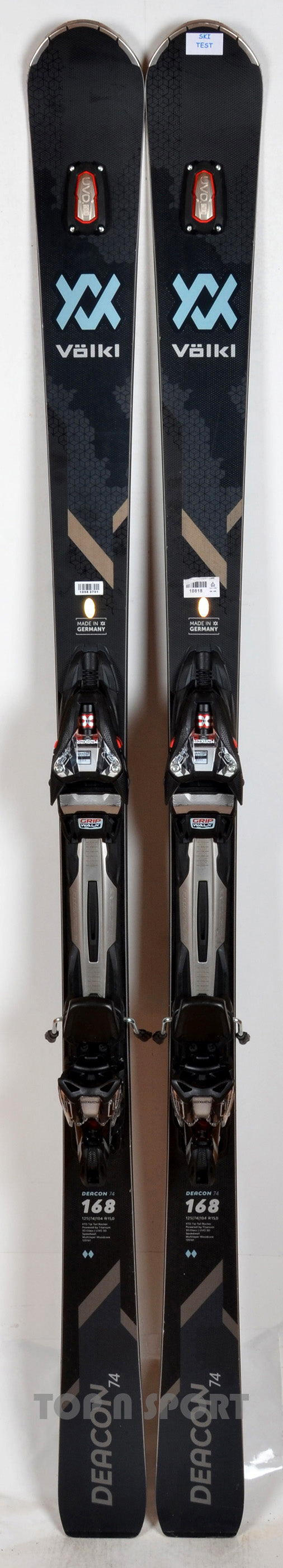 Völkl DEACON 74 black + Fixations Rmotion 12 - TEST 2022 - skis d'occasion