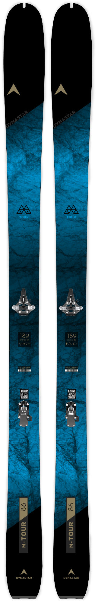 Pack neuf skis Dynastar M-TOUR 86 blue + Fix Look ST 10 + peaux - neuf déstockage