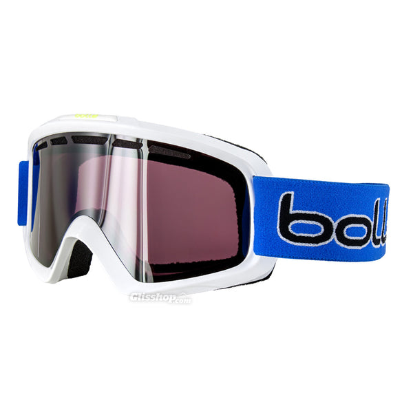 Bollé NOVA II  White & Blue Polarized Vermillon Gun  - masque de ski neuf adulte