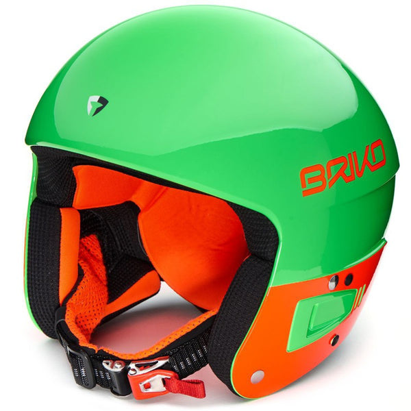 Briko Vulcano FIS 6.8 JR Green Fluo Orange - casque de ski neuf junior