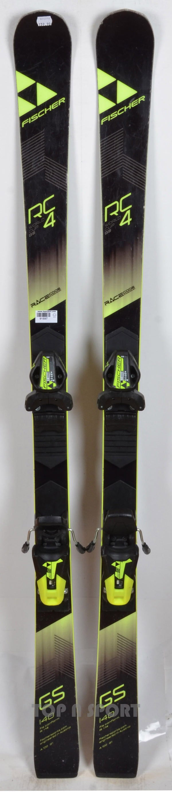 Fischer RC4 Worldcup GS JR FIS Black - skis d'occasion Junior