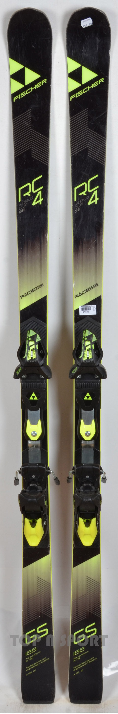 Fischer RC4 Worldcup GS JR FIS Black - skis d'occasion Junior