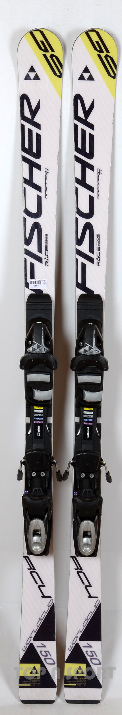 Fischer RC4 Worldcup GS JR White - skis d'occasion Junior