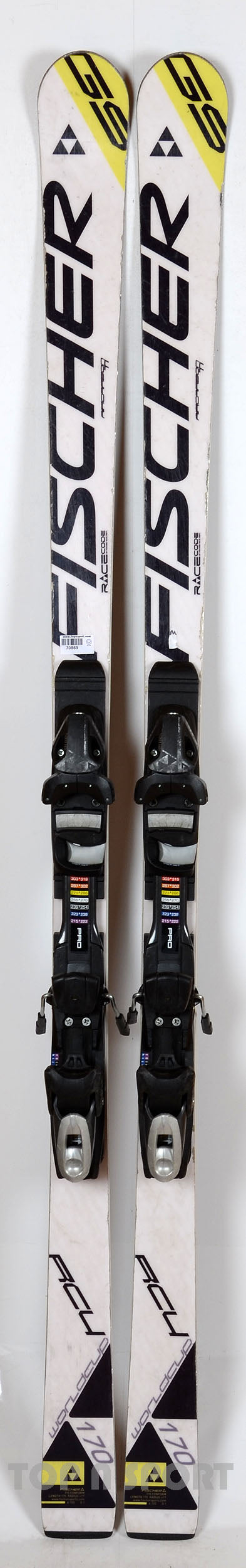 Fischer RC4 Worldcup GS JR White - skis d'occasion Junior