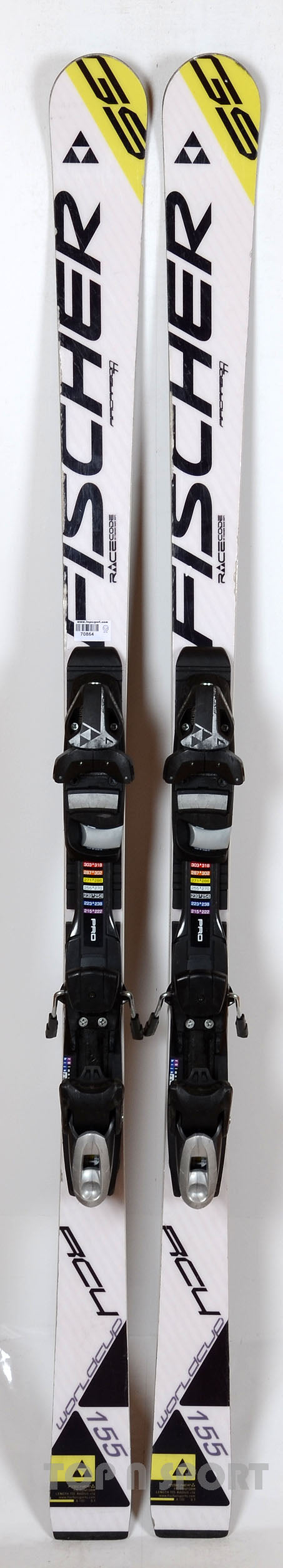 Fischer RC4 Worldcup GS JR White - skis d'occasion Junior