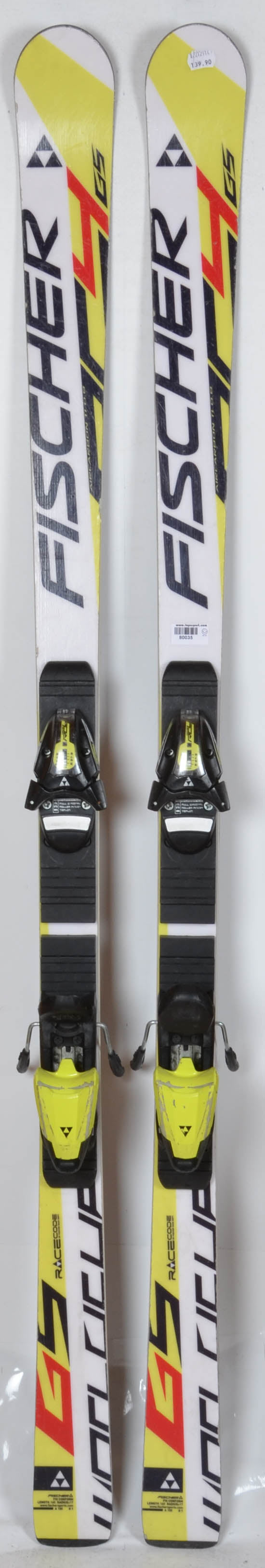 Fischer RC4 Worldcup GS JR White/Yellow - Skis d'occasion Junior