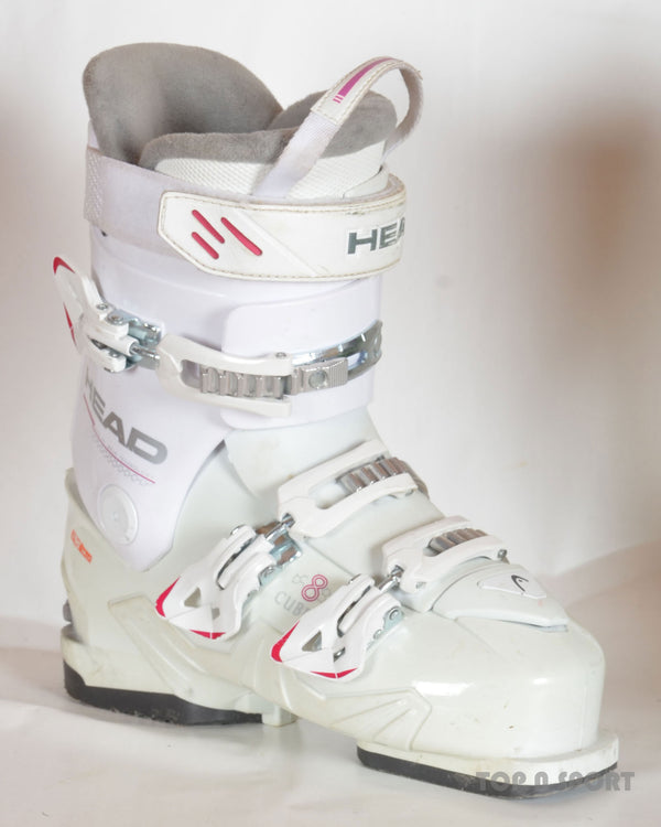 Head CUBE 3 8 W white/pink - chaussures de ski d'occasion  Femme