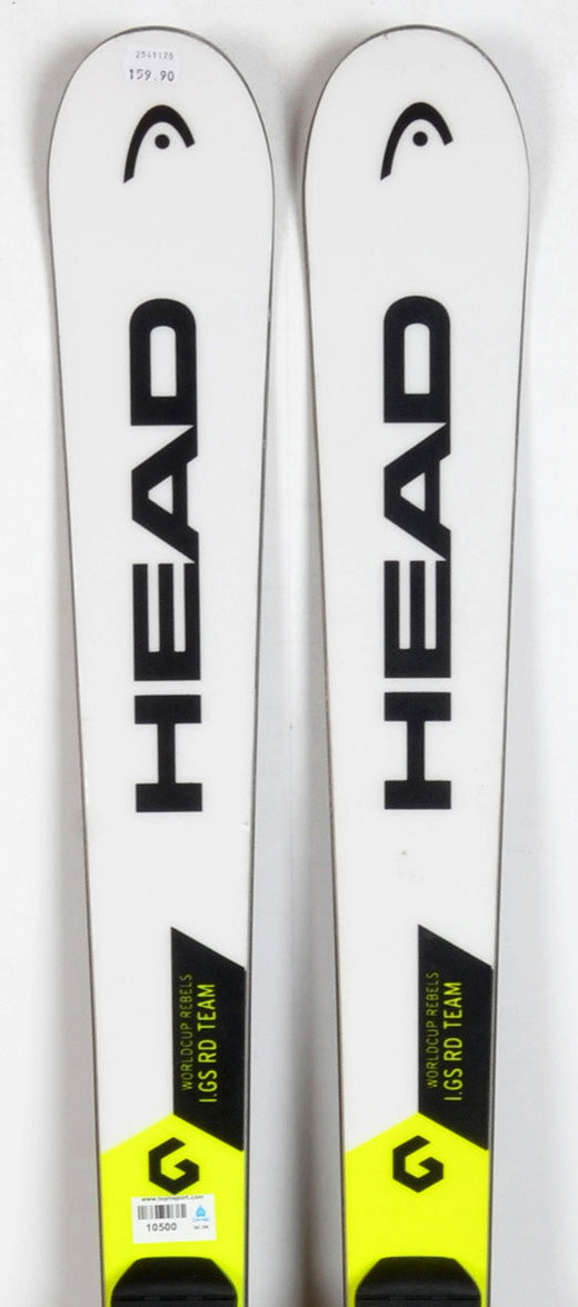 Head WC Rebels iGS RD Team white yellow - skis d'occasion Junior