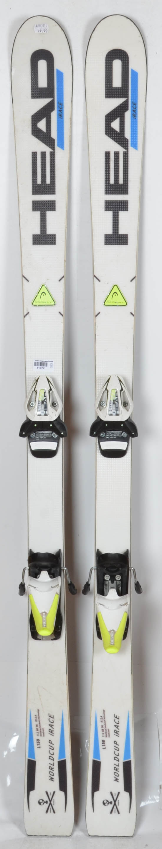 Head WORLDCUP i.RACE white  - skis d'occasion Junior