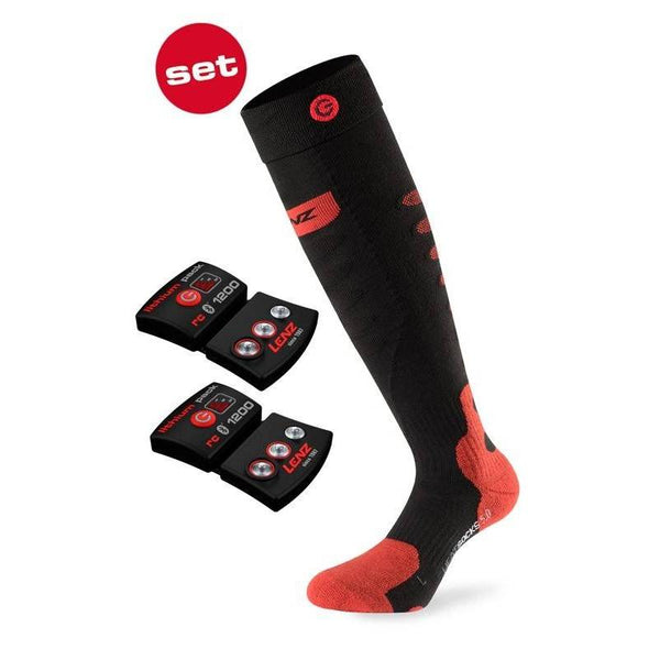 Lenz Set de chaussettes chauffantes Heat Socks 5.0 + Pack Lithium RCB 1200 - Chaussettes de ski chauffantes neuf déstockage