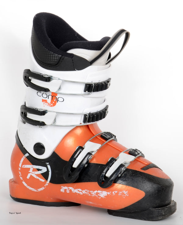 Rossignol COMP J4 white / ora - chaussures de ski d'occasion  Junior