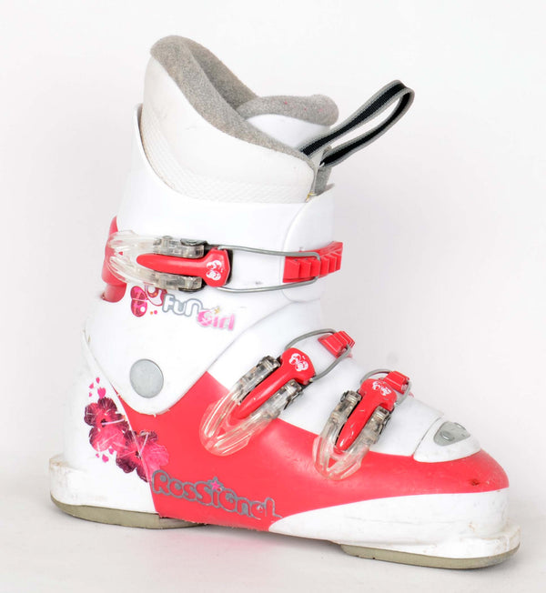 Rossignol FUN GIRL J3 red - Chaussures de ski occasion Junior