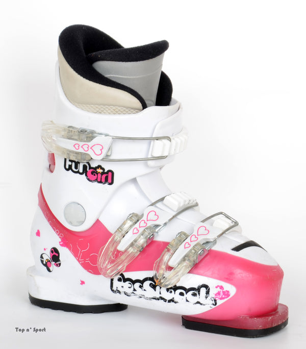 Rossignol FUN GIRL J3 white - chaussures de ski d'occasion  Junior