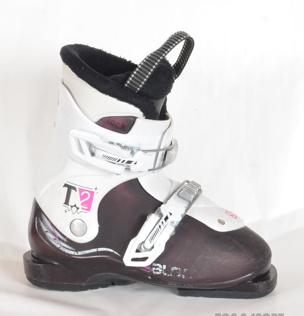 Salomon T2 Girl white - chaussures de ski d'occasion Junior