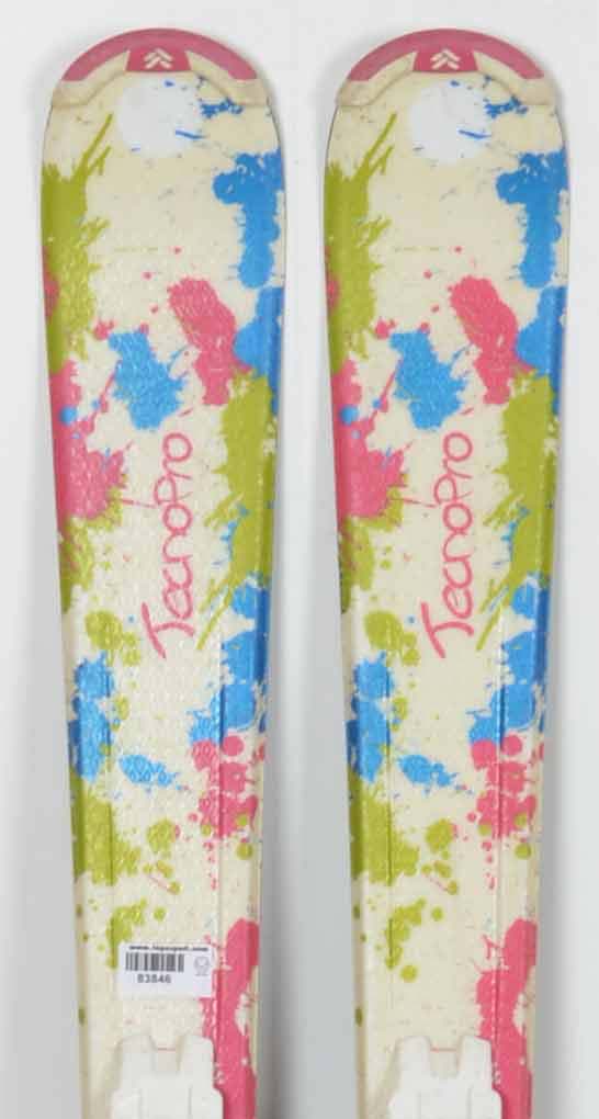 Skis Junior Tecnopro Sweety + Fixations - Longueur ~101-110 Cm - Pour Piste Loisir/sport - Occasion Bon état