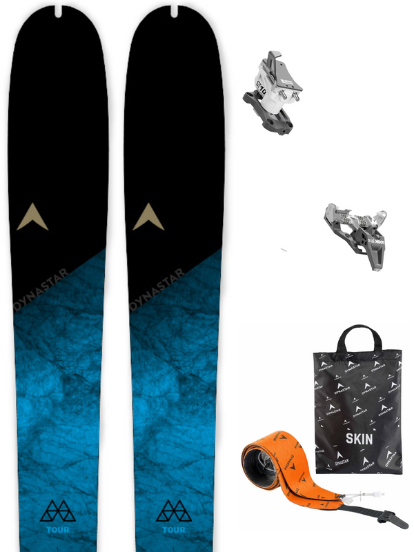 Pack neuf skis Dynastar M-TOUR 86 blue + Fix Look ST 10 + peaux - neuf déstockage